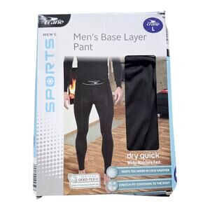 NEW Men’s Sports Base Layer PANT LG Crane Wicks Moisture Quick Dry Black Bottom